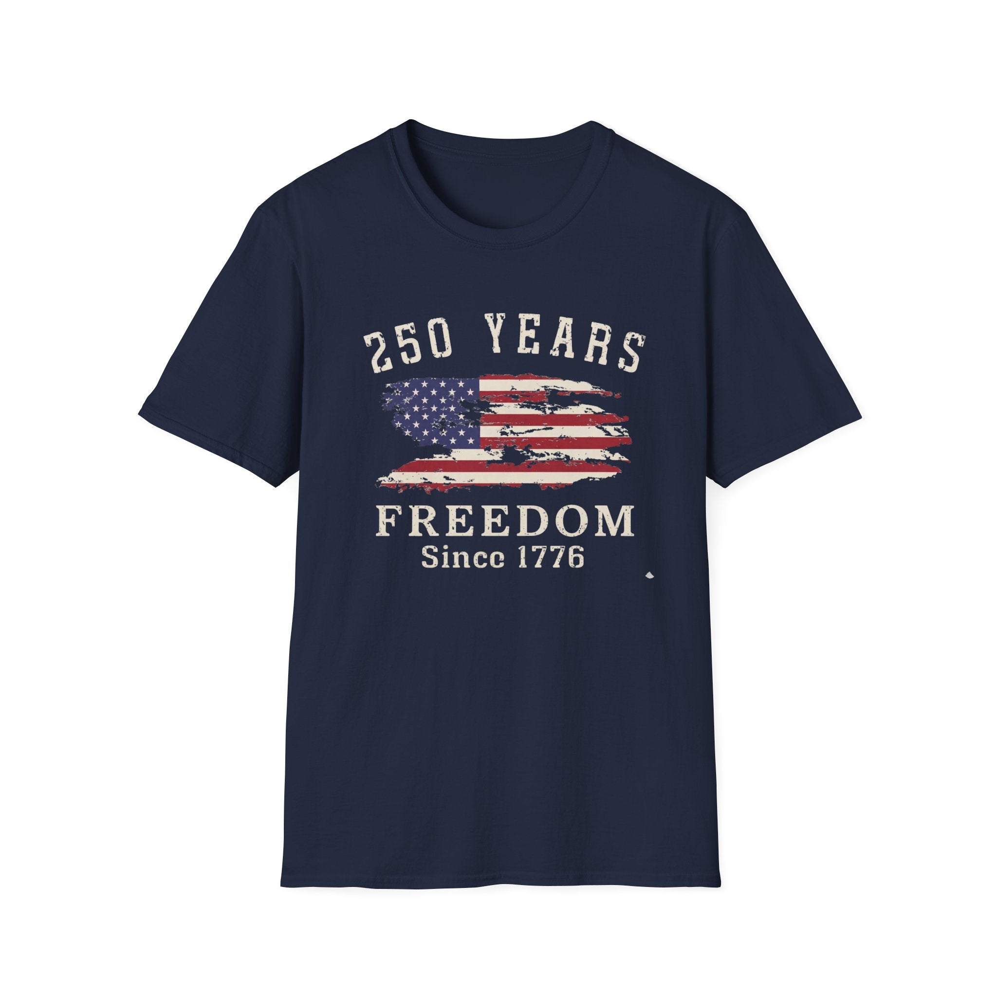 250 Years Freedom Since 1776 Distressed American Flag Patriotic T-Shirt
