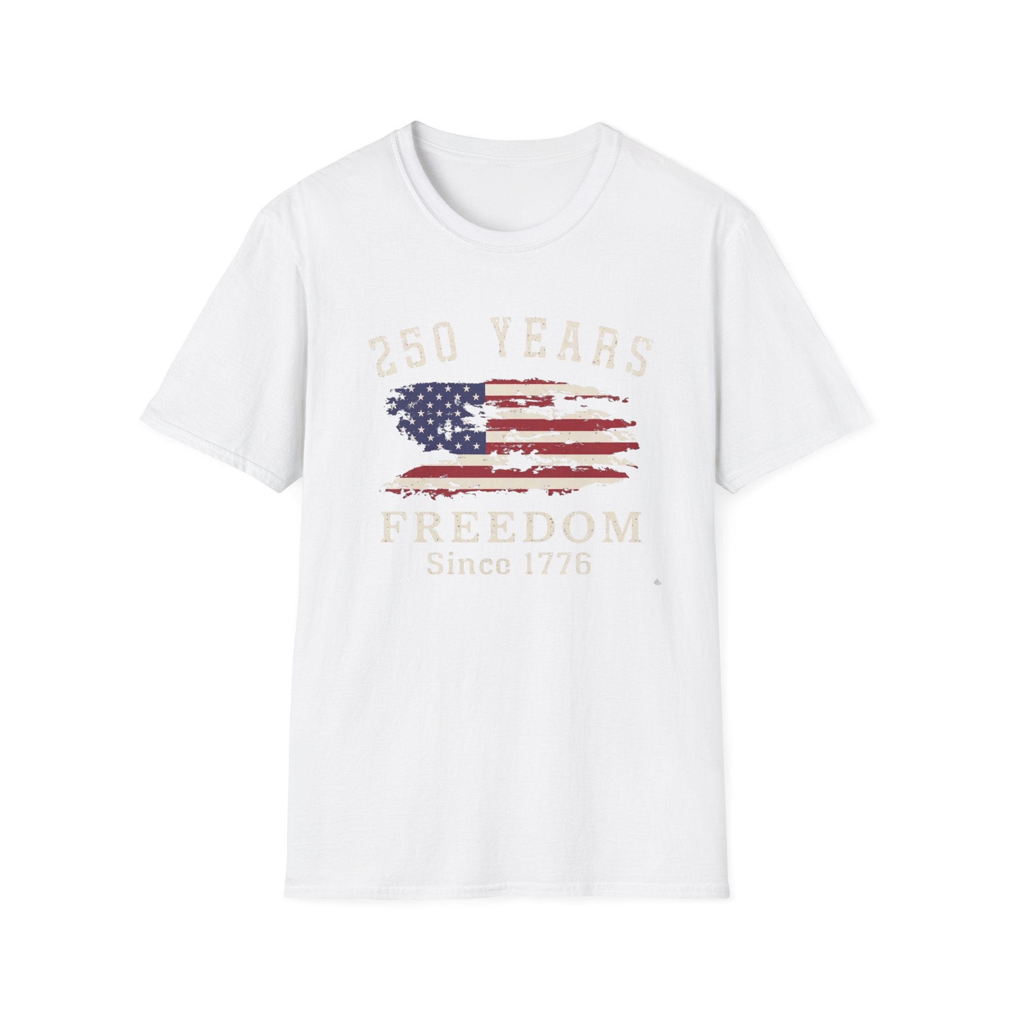 250 Years Freedom Since 1776 Distressed American Flag Patriotic T-Shirt