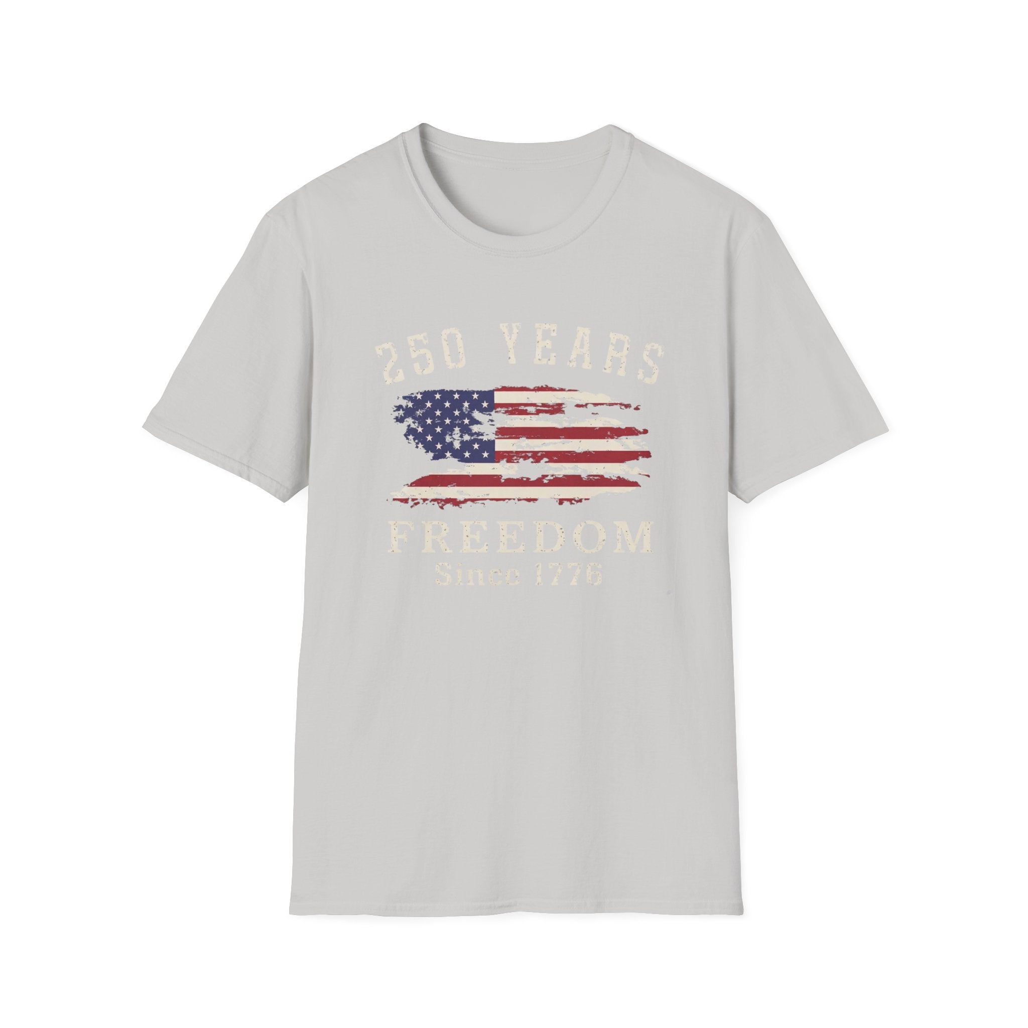 250 Years Freedom Since 1776 Distressed American Flag Patriotic T-Shirt