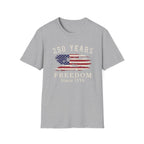250 Years Freedom Since 1776 Distressed American Flag Patriotic T-Shirt