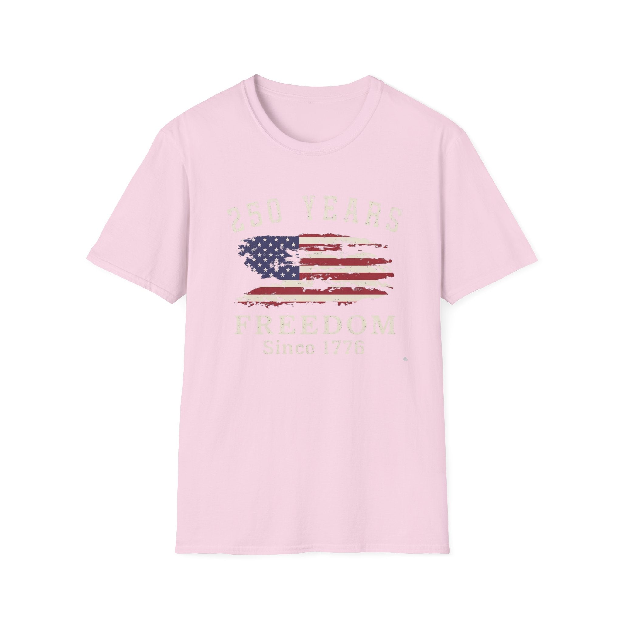 250 Years Freedom Since 1776 Distressed American Flag Patriotic T-Shirt